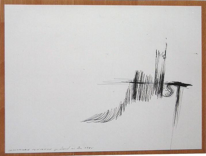 Gerhard Rühm – Ballpoint pen drawing on cardboard