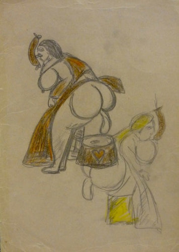 Friedrich Schröder-Sonnenstern – Pencil and color-pencil on paper
